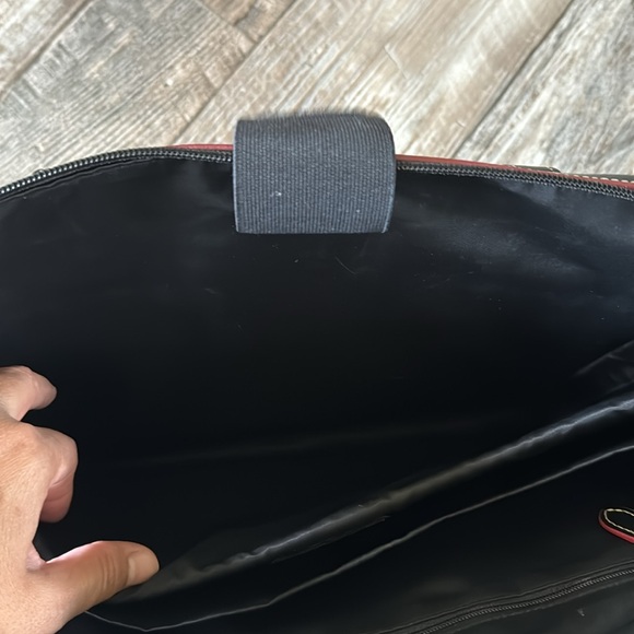 LODIS BEAUTIFUL LEATHER BLACK WITH RED TRIM LAPTOP BRIEFCASE - Picture 9 of 15